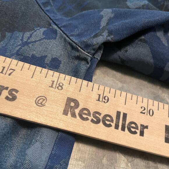 Juicy Couture Floral Camo Denim Chambray Jacket XS Lyocell Lightweight 90s Y2K - Picture 8 of 8